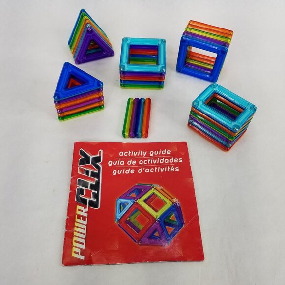 PowerClix Magnetic Frames Building System Set Multi Colors 32 pieces Kids STEM - Picture 1 of 7